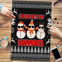 Chillin With My Snowmies Christmas Puzzle Xmas Holiday Patterns - Wonder Print Shop