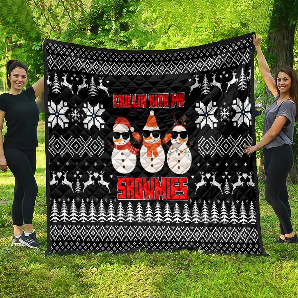 Chillin With My Snowmies Christmas Quilt Xmas Holiday Patterns - Wonder Print Shop