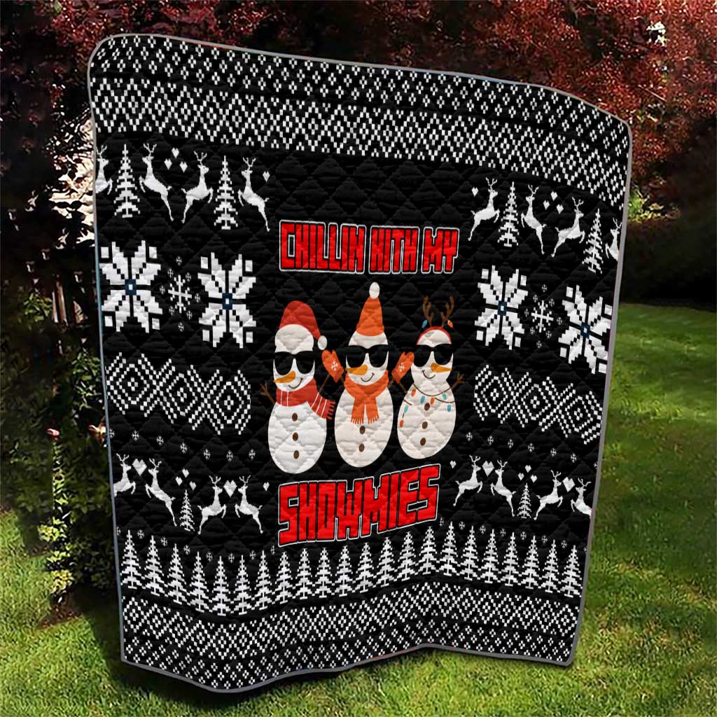 Chillin With My Snowmies Christmas Quilt Xmas Holiday Patterns - Wonder Print Shop