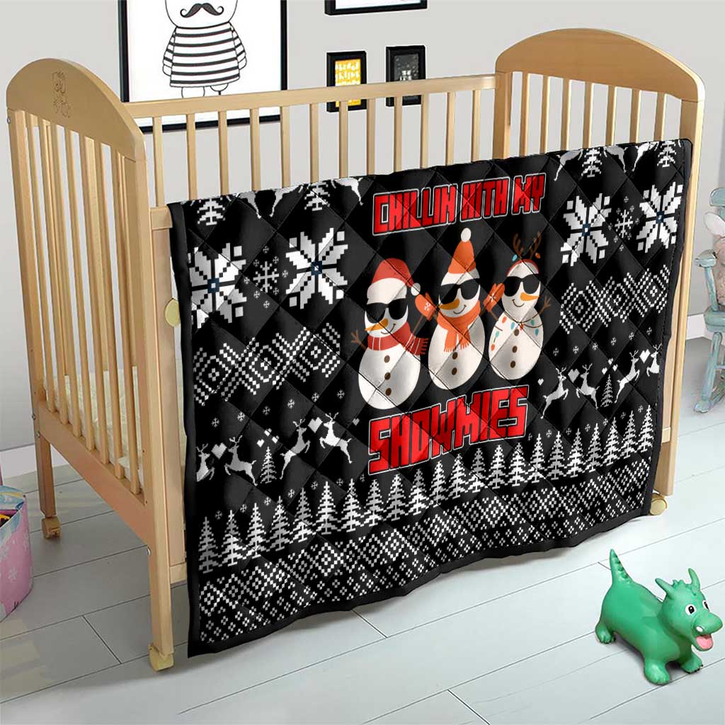 Chillin With My Snowmies Christmas Quilt Xmas Holiday Patterns - Wonder Print Shop