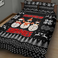 Chillin With My Snowmies Christmas Quilt Bed Set Xmas Holiday Patterns - Wonder Print Shop