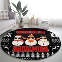 Chillin With My Snowmies Christmas Round Carpet Xmas Holiday Patterns - Wonder Print Shop