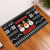 Chillin With My Snowmies Christmas Rubber Doormat Xmas Holiday Patterns - Wonder Print Shop