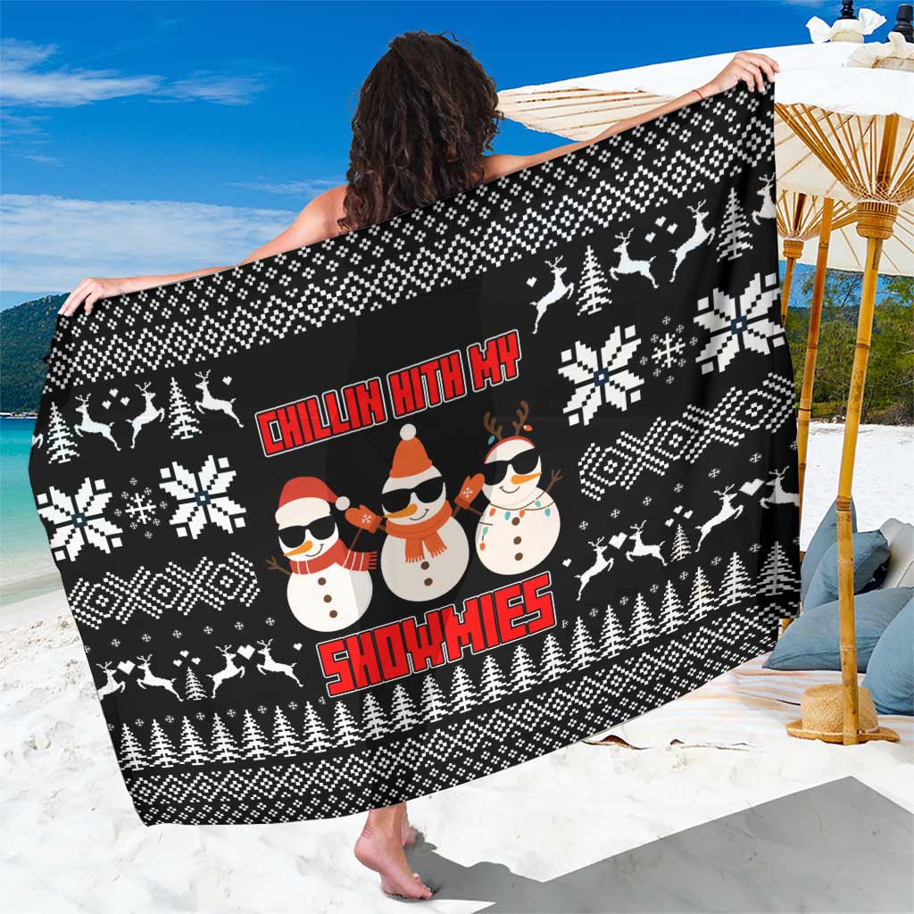 Chillin With My Snowmies Christmas Sarong Xmas Holiday Patterns - Wonder Print Shop