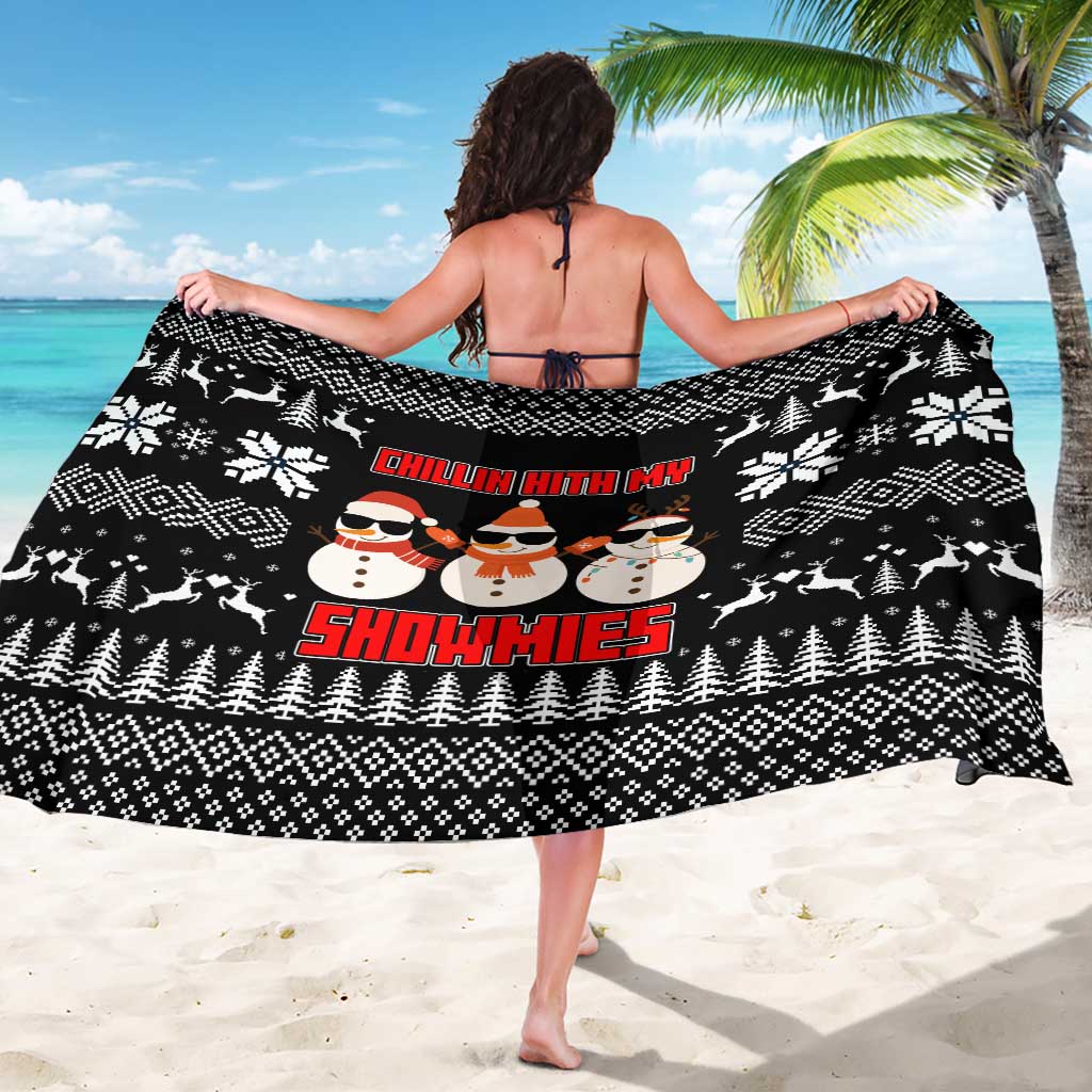 Chillin With My Snowmies Christmas Sarong Xmas Holiday Patterns - Wonder Print Shop