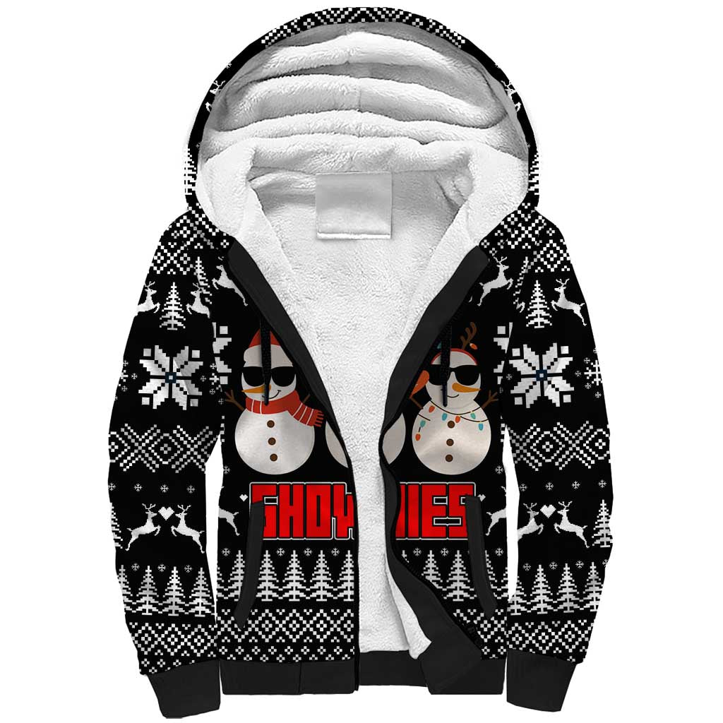 Chillin With My Snowmies Christmas Sherpa Hoodie Xmas Holiday Patterns - Wonder Print Shop