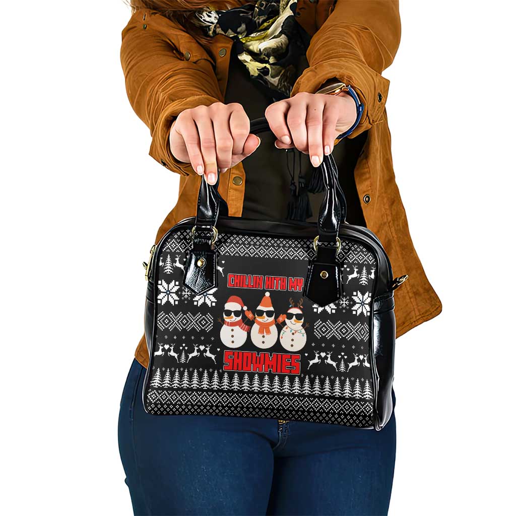 Chillin With My Snowmies Christmas Shoulder Handbag Xmas Holiday Patterns - Wonder Print Shop