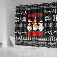 Chillin With My Snowmies Christmas Shower Curtain Xmas Holiday Patterns - Wonder Print Shop