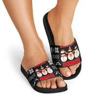 Chillin With My Snowmies Christmas Slide Sandals Xmas Holiday Patterns - Wonder Print Shop