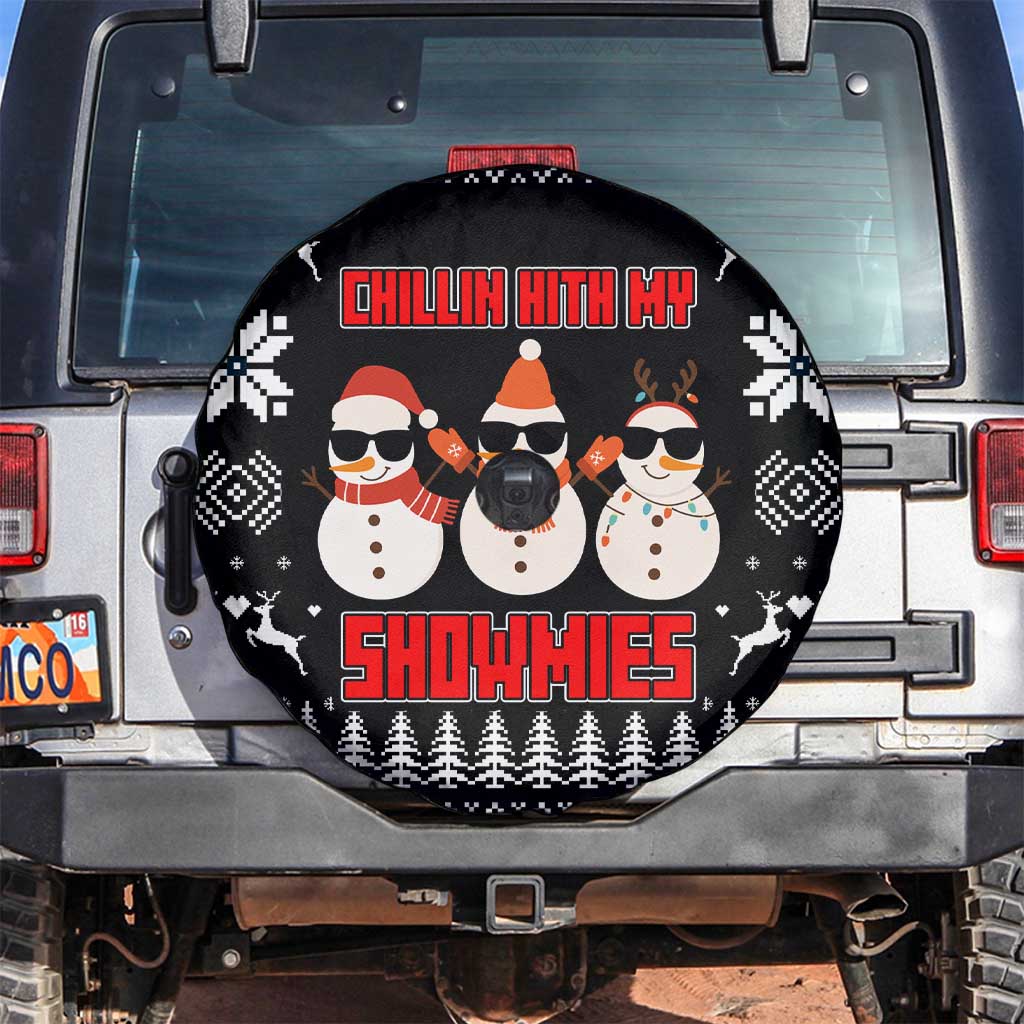 Chillin With My Snowmies Christmas Spare Tire Cover Xmas Holiday Patterns - Wonder Print Shop