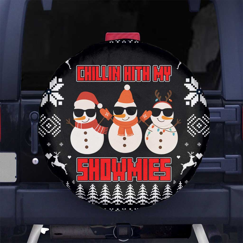 Chillin With My Snowmies Christmas Spare Tire Cover Xmas Holiday Patterns - Wonder Print Shop