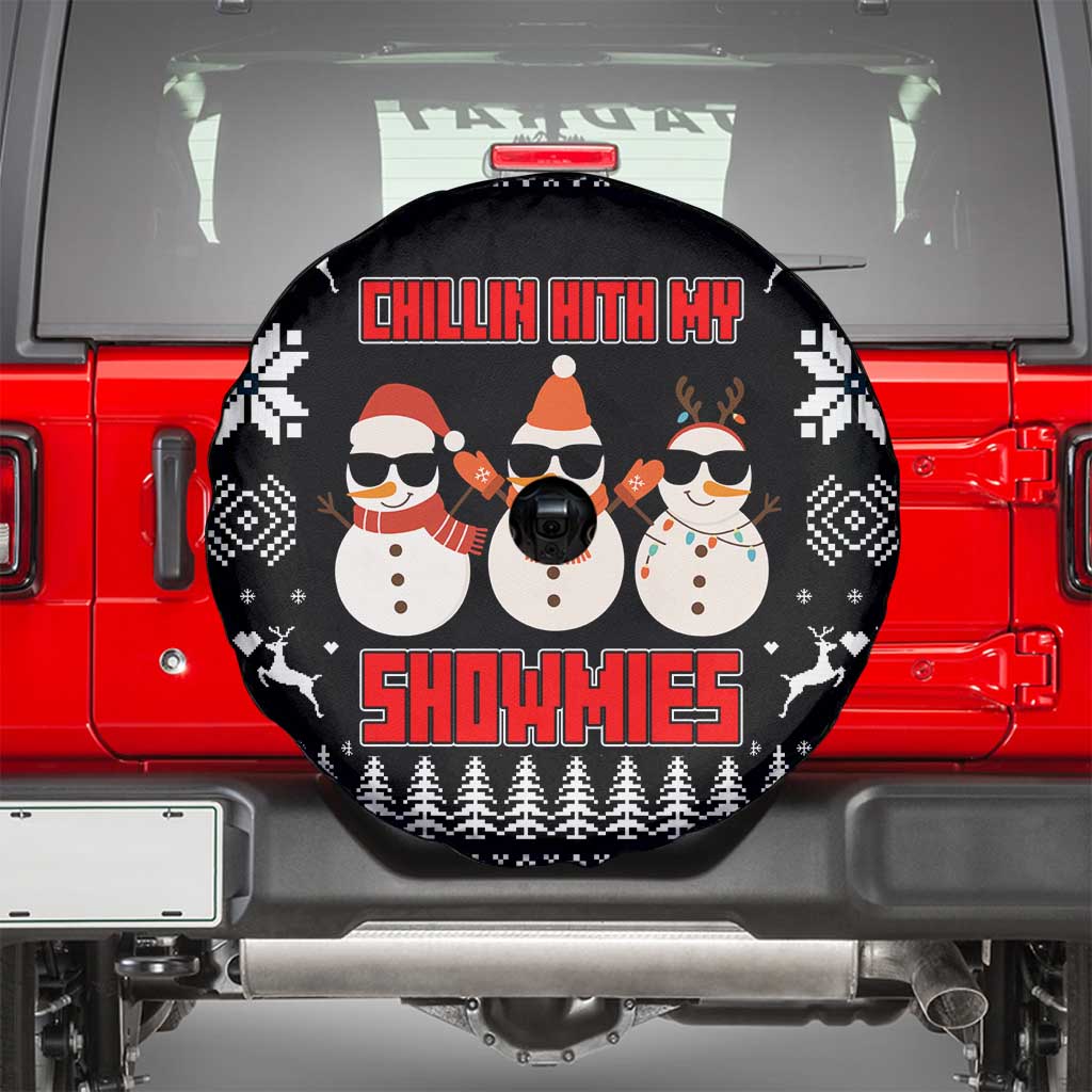 Chillin With My Snowmies Christmas Spare Tire Cover Xmas Holiday Patterns - Wonder Print Shop