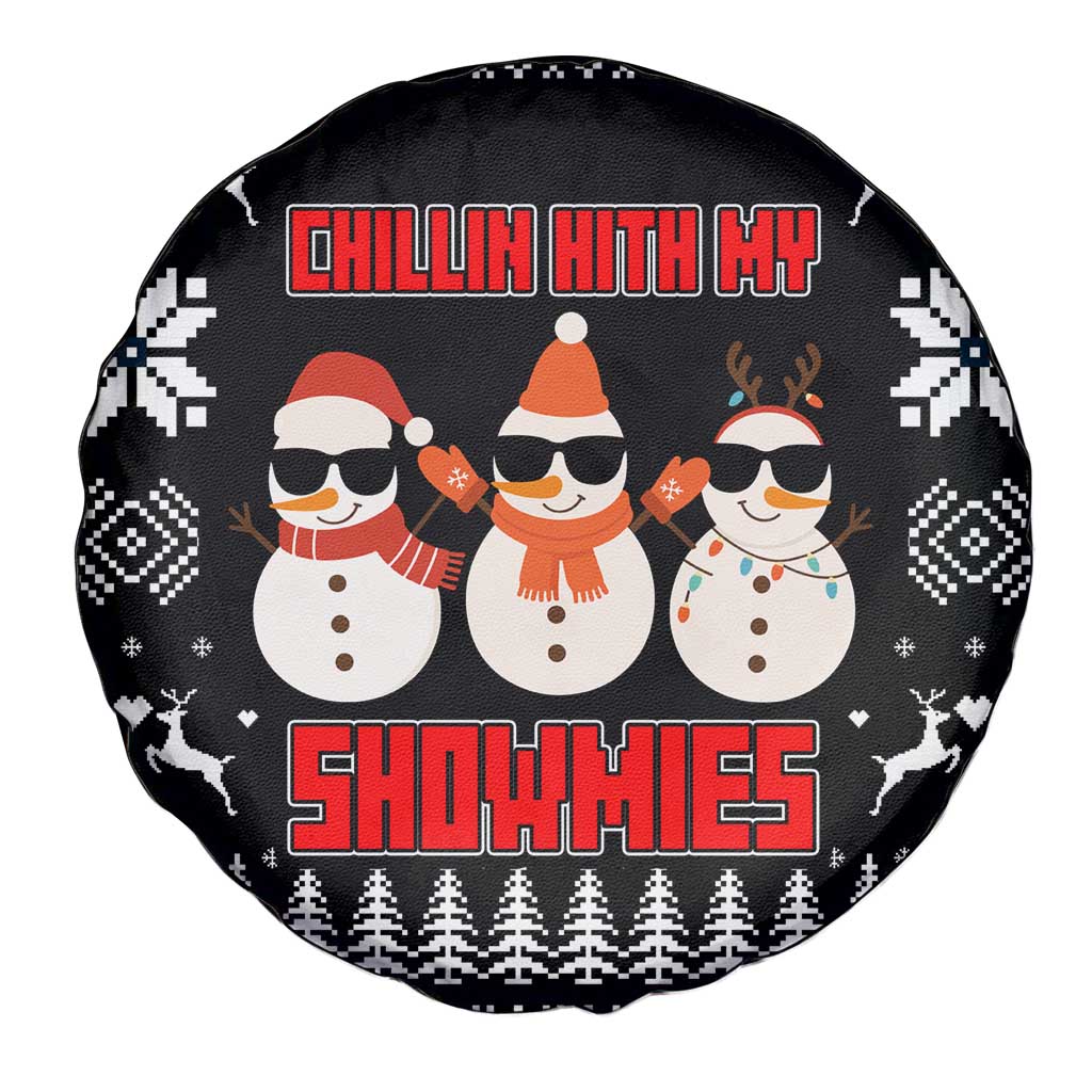 Chillin With My Snowmies Christmas Spare Tire Cover Xmas Holiday Patterns - Wonder Print Shop