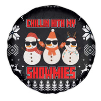 Chillin With My Snowmies Christmas Spare Tire Cover Xmas Holiday Patterns - Wonder Print Shop