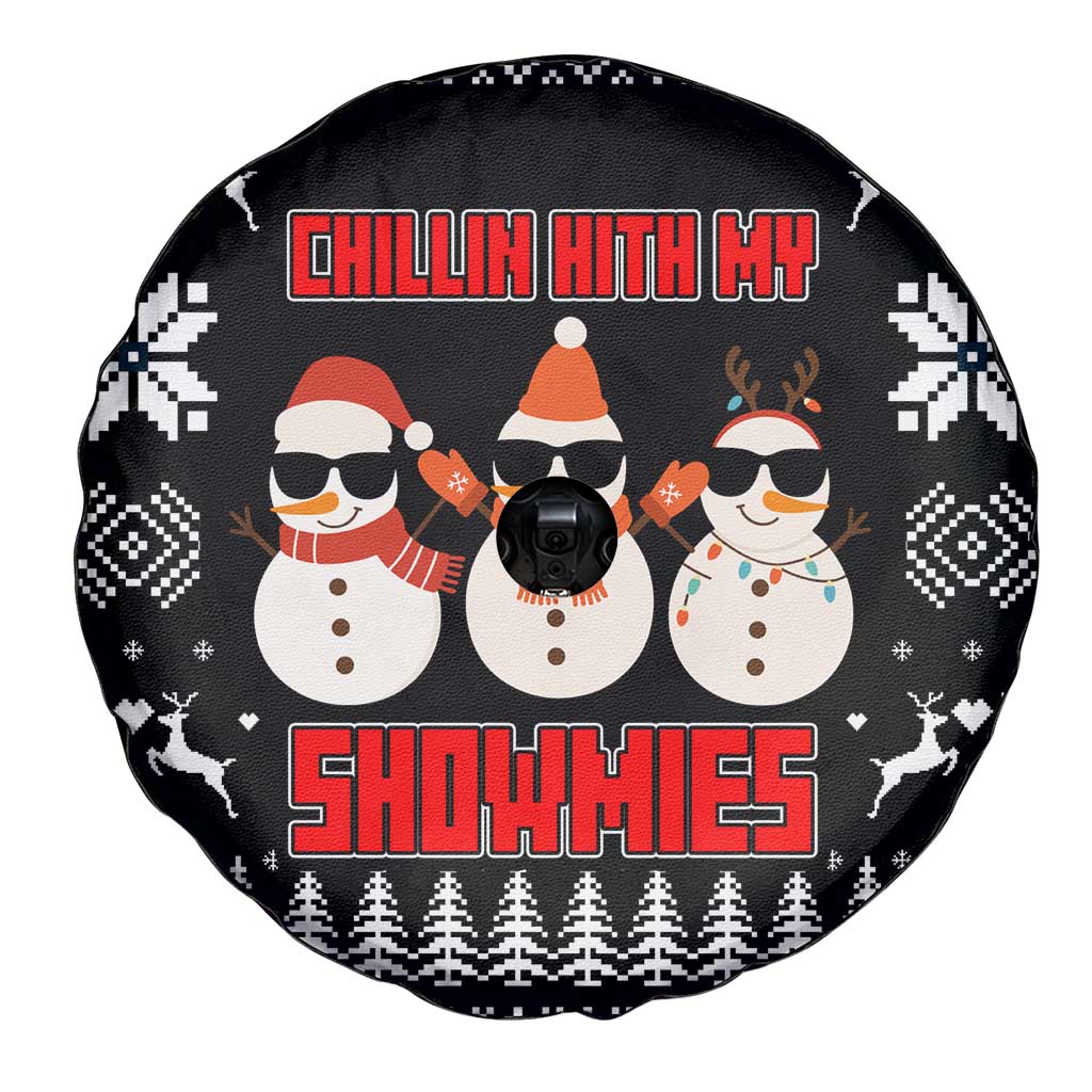Chillin With My Snowmies Christmas Spare Tire Cover Xmas Holiday Patterns - Wonder Print Shop