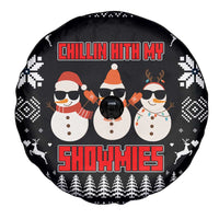 Chillin With My Snowmies Christmas Spare Tire Cover Xmas Holiday Patterns - Wonder Print Shop