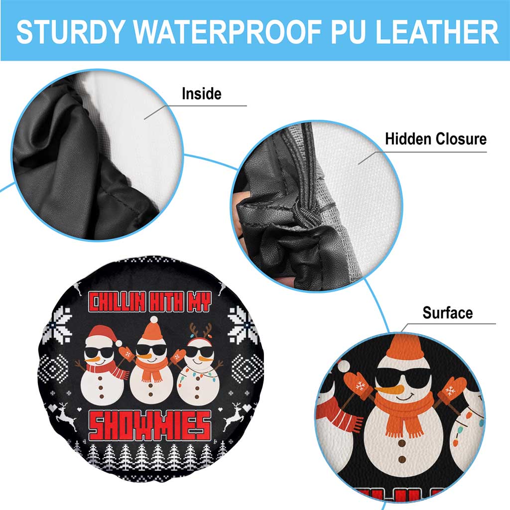 Chillin With My Snowmies Christmas Spare Tire Cover Xmas Holiday Patterns - Wonder Print Shop