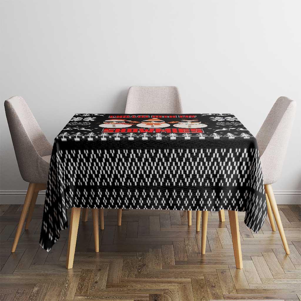 Chillin With My Snowmies Christmas Tablecloth Xmas Holiday Patterns - Wonder Print Shop