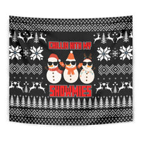 Chillin With My Snowmies Christmas Tapestry Xmas Holiday Patterns - Wonder Print Shop