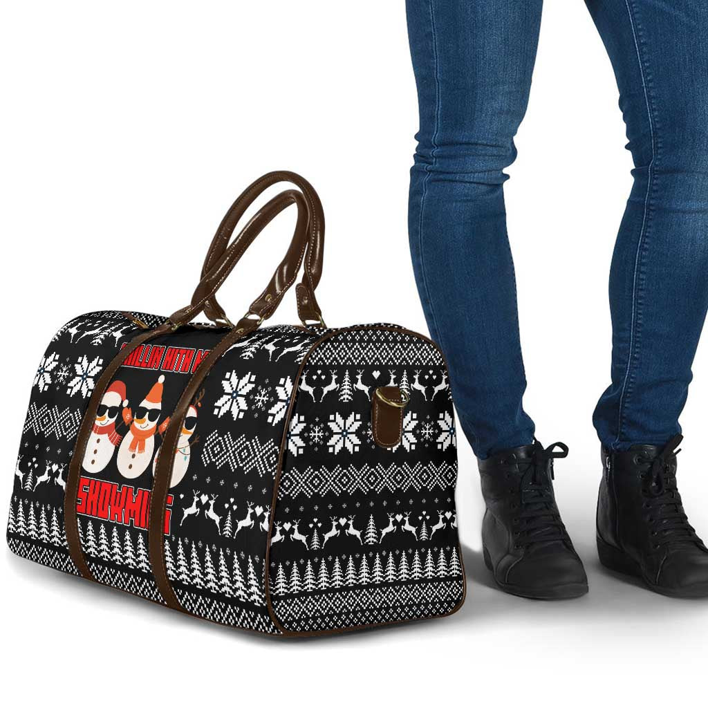 Chillin With My Snowmies Christmas Travel Bag Xmas Holiday Patterns - Wonder Print Shop