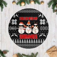 Chillin With My Snowmies Christmas Tree Skirt Xmas Holiday Patterns - Wonder Print Shop