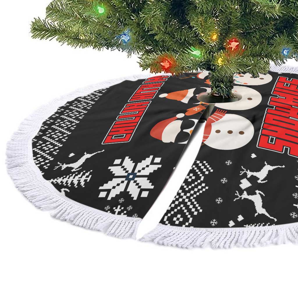 Chillin With My Snowmies Christmas Tree Skirt Xmas Holiday Patterns - Wonder Print Shop