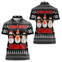 Chillin With My Snowmies Christmas Women Polo Shirt Xmas Holiday Patterns - Wonder Print Shop