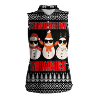 Chillin With My Snowmies Christmas Women Sleeveless Polo Shirt Xmas Holiday Patterns - Wonder Print Shop