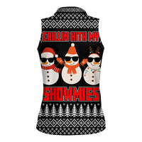 Chillin With My Snowmies Christmas Women Sleeveless Polo Shirt Xmas Holiday Patterns - Wonder Print Shop