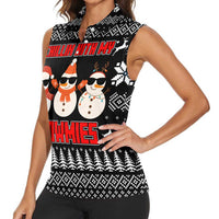 Chillin With My Snowmies Christmas Women Sleeveless Polo Shirt Xmas Holiday Patterns - Wonder Print Shop