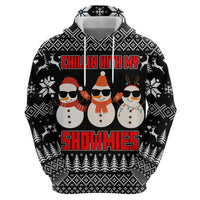Chillin With My Snowmies Christmas Zip Hoodie Xmas Holiday Patterns - Wonder Print Shop
