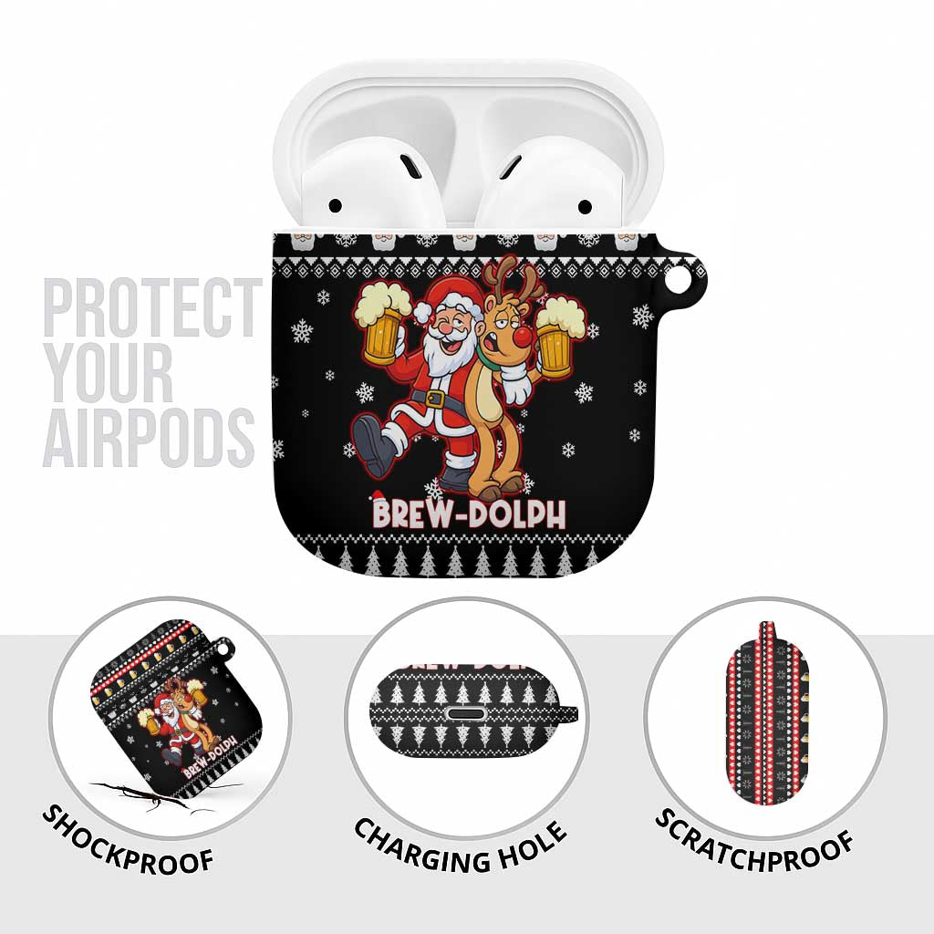 Christmas Brewdolph Reindeer AirPods Case Xmas Holiday Patterns - Wonder Print Shop