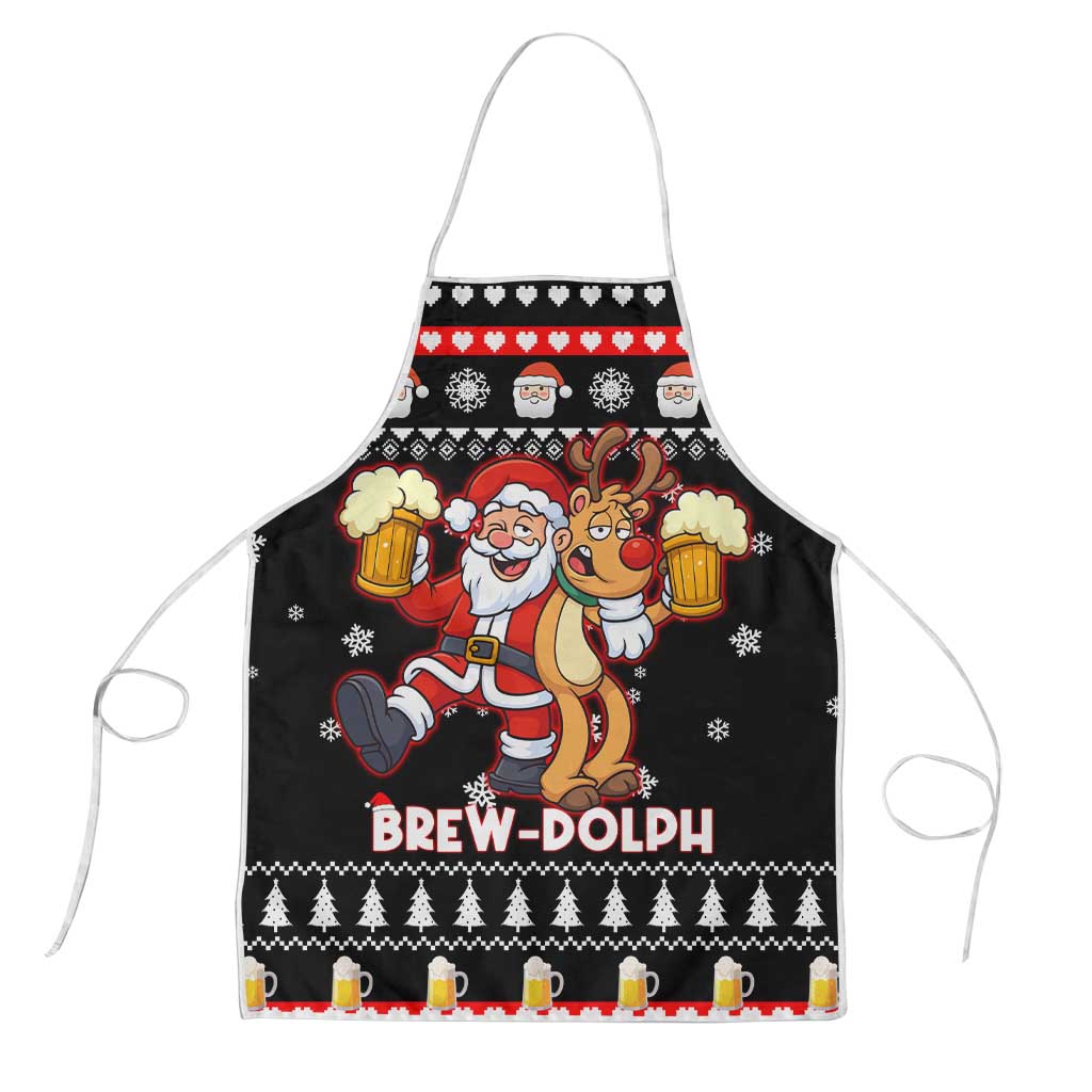 Christmas Brewdolph Reindeer Apron Xmas Holiday Patterns - Wonder Print Shop