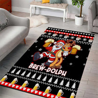 Christmas Brewdolph Reindeer Area Rug Xmas Holiday Patterns - Wonder Print Shop