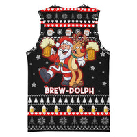 Christmas Brewdolph Reindeer Basketball Jersey Xmas Holiday Patterns - Wonder Print Shop