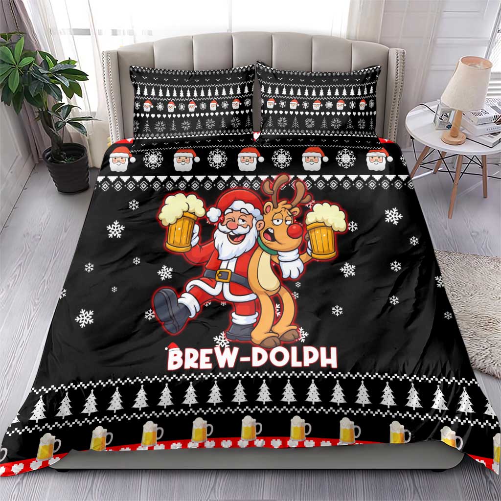 Christmas Brewdolph Reindeer Bedding Set Xmas Holiday Patterns - Wonder Print Shop