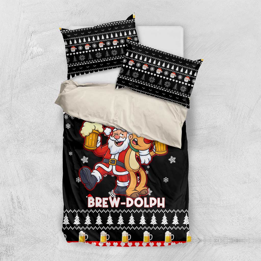Christmas Brewdolph Reindeer Bedding Set Xmas Holiday Patterns - Wonder Print Shop