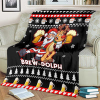 Christmas Brewdolph Reindeer Blanket Xmas Holiday Patterns - Wonder Print Shop