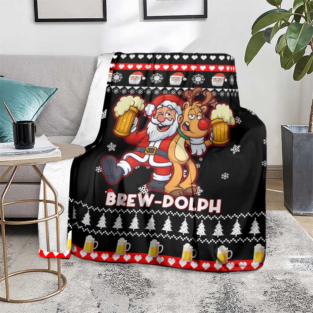 Christmas Brewdolph Reindeer Blanket Xmas Holiday Patterns - Wonder Print Shop