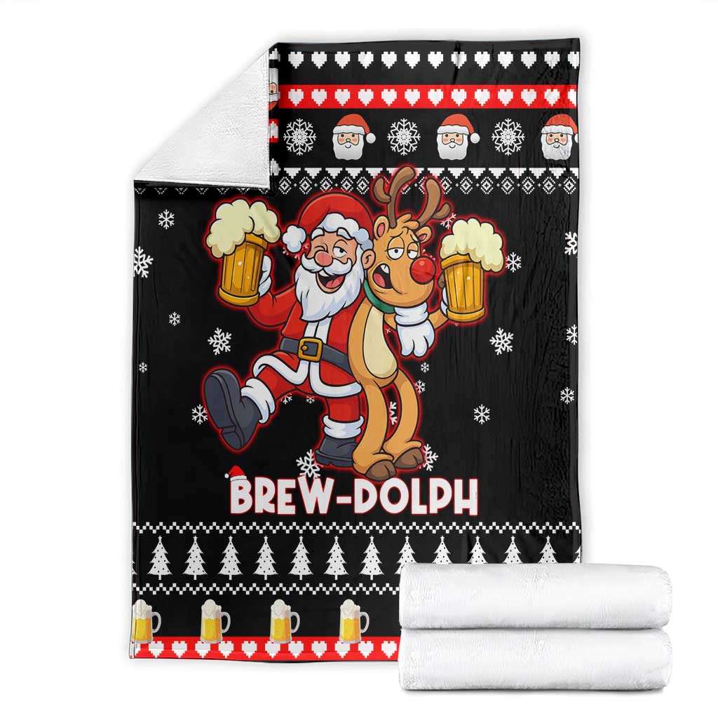 Christmas Brewdolph Reindeer Blanket Xmas Holiday Patterns - Wonder Print Shop