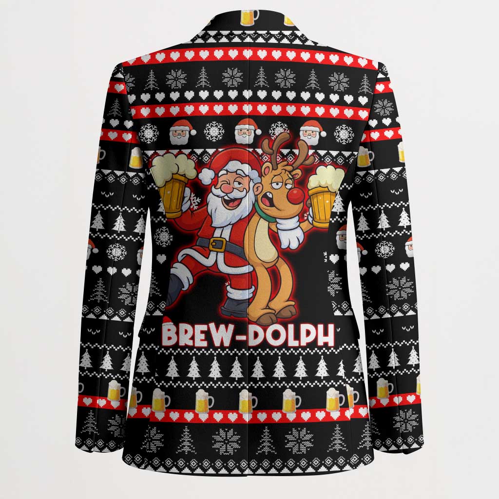 Christmas Brewdolph Reindeer Blazer Xmas Holiday Patterns - Wonder Print Shop