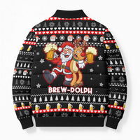 Christmas Brewdolph Reindeer Bomber Puffer Jacket Xmas Holiday Patterns - Wonder Print Shop