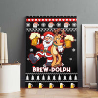 Christmas Brewdolph Reindeer Canvas Wall Art Xmas Holiday Patterns - Wonder Print Shop