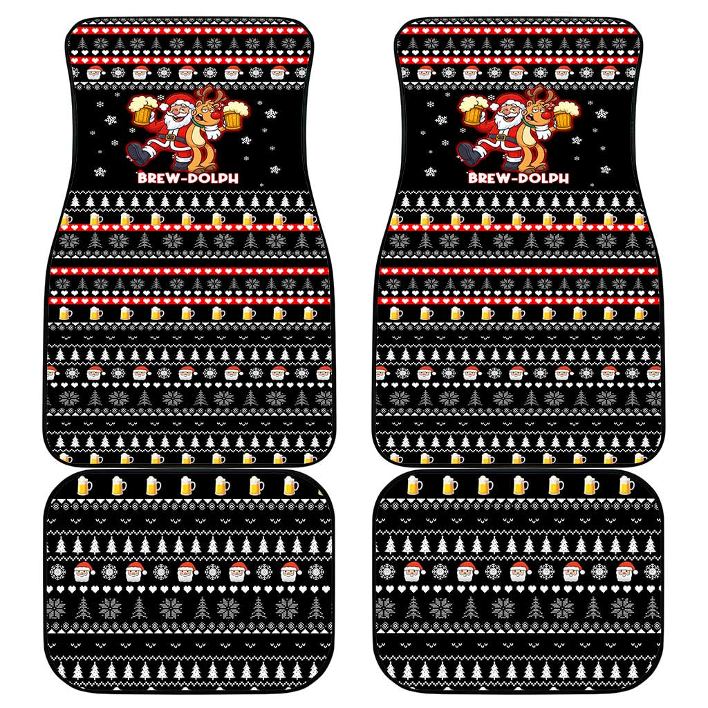 Christmas Brewdolph Reindeer Car Mats Xmas Holiday Patterns - Wonder Print Shop