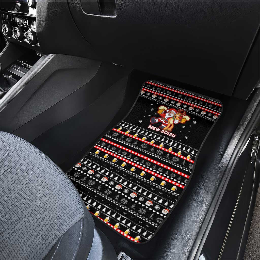 Christmas Brewdolph Reindeer Car Mats Xmas Holiday Patterns - Wonder Print Shop