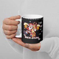 Christmas Brewdolph Reindeer Ceramic Mug Xmas Holiday Patterns - Wonder Print Shop