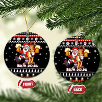 Christmas Brewdolph Reindeer Ceramic Ornament Xmas Holiday Patterns - Wonder Print Shop
