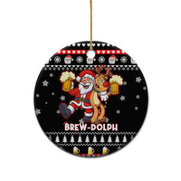 Christmas Brewdolph Reindeer Ceramic Ornament Xmas Holiday Patterns - Wonder Print Shop