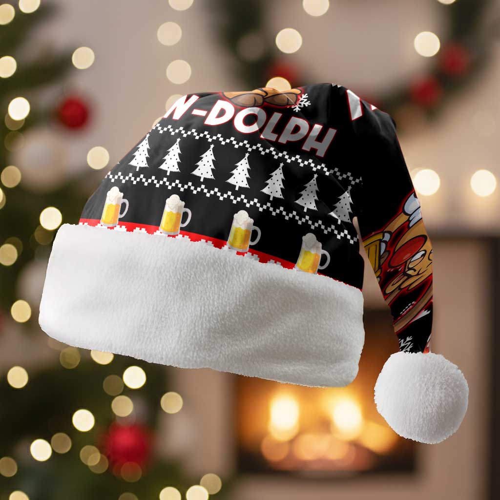 Christmas Brewdolph Reindeer Christmas Santa Hat Xmas Holiday Patterns - Wonder Print Shop