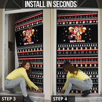 Christmas Brewdolph Reindeer Door Cover Xmas Holiday Patterns - Wonder Print Shop